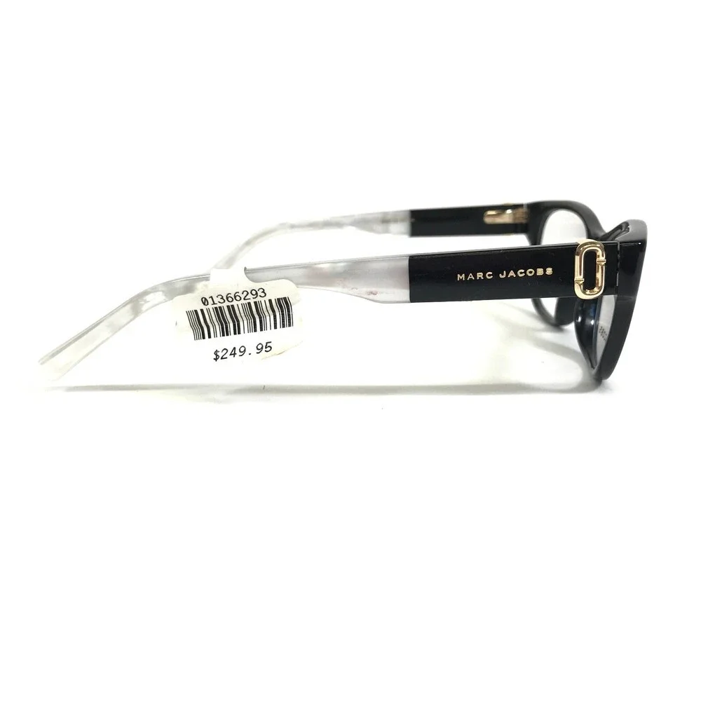 Marc Jacobs Eyeglasses Frames 251 807 Black Ivory Cat Eye Full Rim 52-18-140